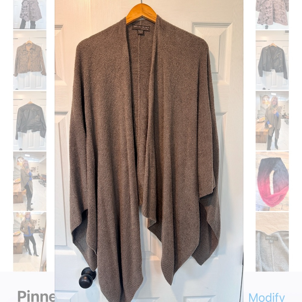 Eileen Fisher Brown Open Front Cardigan